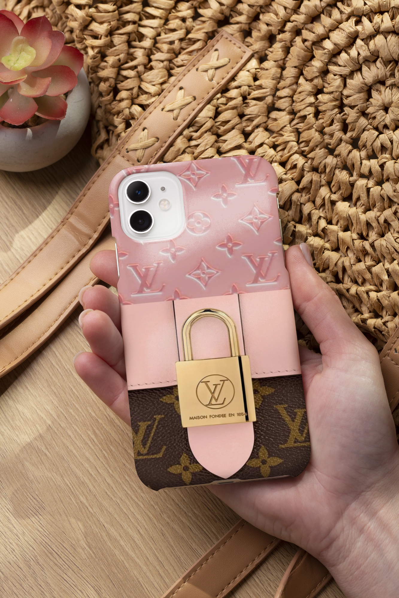 LV pinkish brown design