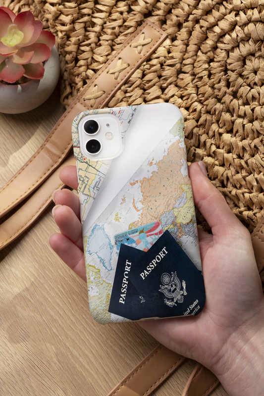Passports with the world map